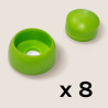 Lot de 8 cache-écrous pour vis M6 vert lemon - Pièces détachées