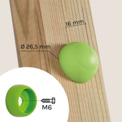 Lot de 8 cache-écrous pour vis M6 vert lemon - Pièces détachées