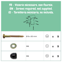 Angle biais en acier pour portique en bois rond - Pièces détachées