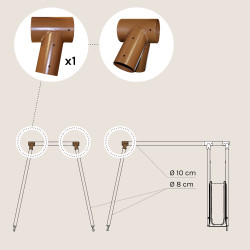 Angle biais en acier pour portique en bois rond - Pièces détachées