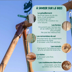 Poutre haute non percée L200 cm pour portique Soulet – Pièce détachée en bois traité