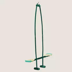 Balançoire face à face en métal pour deux enfants portique carré