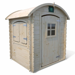 Petite cabane en bois 2 enfants - Patty - Vue 3/4 droite - Fond blanc