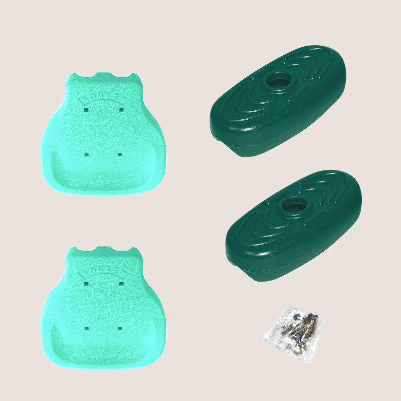 Kit pour vis-à-vis avec assises, repose-pieds et visserie, pièces détachées vert menthe et vert foncé