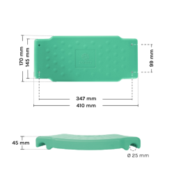 Vue technique des dimensions du dossier de balancelle inclus dans le kit, pièce détachée