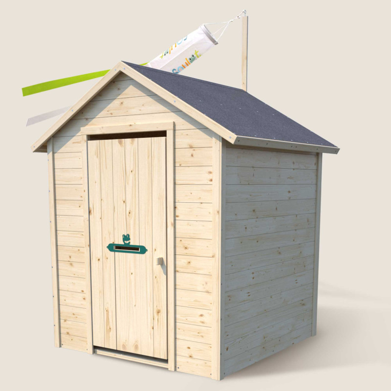 Cabane maisonnette en bois pour enfants – Garance - Vue d'ensemble - Porte fermée
