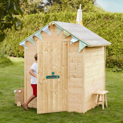 Cabane en bois avec fenêtre et boîte aux lettres pour enfants GARANCE