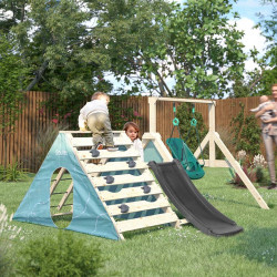 Aire de jeux bébé OLYMPE ambiance 3/4 avec enfants en train de jouer