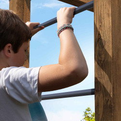 Aire de jeux multi-activités en bois avec 2 balançoires réglables HECTOR