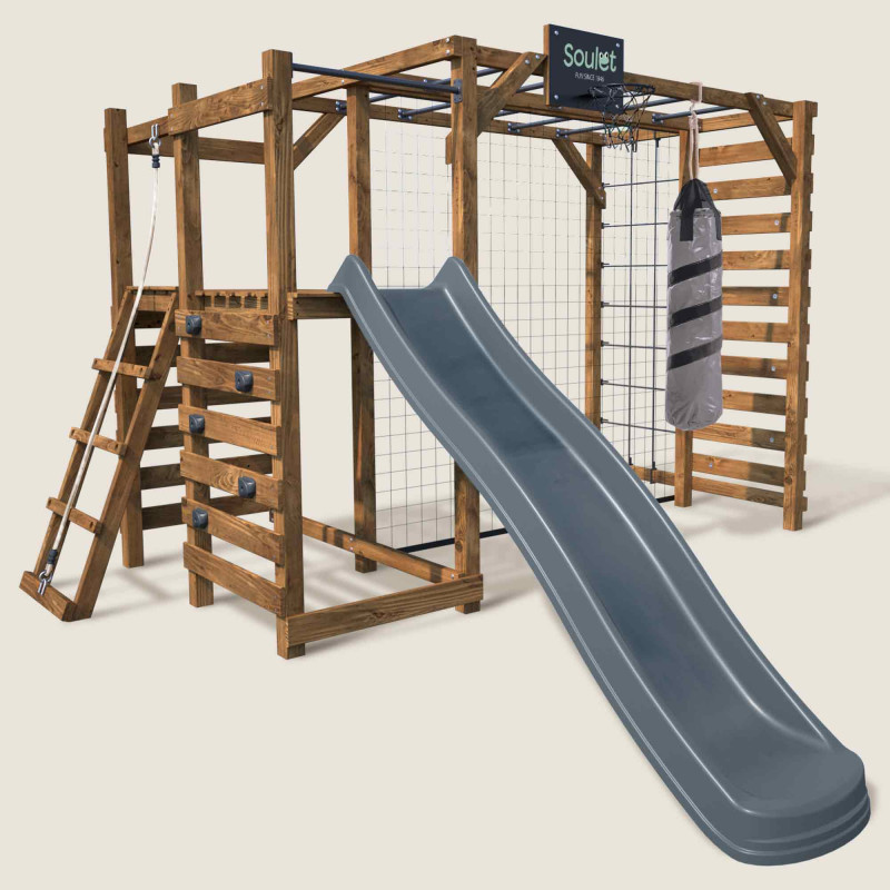 Portique multisport ACHILLE avec toboggan et plateforme vue principale
