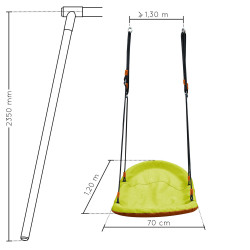 Balançoire bateau 2 enfants - Agrès pour portiques en bois 2m35 - Dimensions du produit