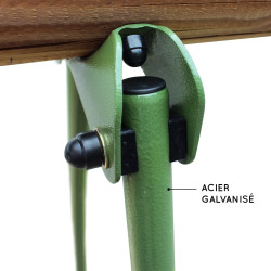 Zoom sur tube en acier galvanisé de la balançoire extérieure