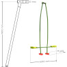 Dimensions de la balançoire face à face pour portique rond hauteur 1,90 m
