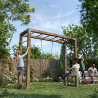 Aire de jeux multi-activités en bois avec 2 balançoires réglables HECTOR