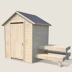 Cabane en bois avec table pique nique pour enfants TIANA
