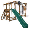 Aire de jeux multisport ACHILLE avec mur d’escalade et corde à grimper fond blanc