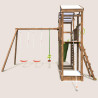 Aire de jeux pour enfant 2 tours avec pont et portique - FUNNY Swing & Bridge 150 - Vue de gauche