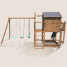Aire de jeux pour enfant maisonnette avec portique et corde à  grimper - COTTAGE HAPPY - Vue arrière