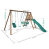 Station de jeux pour enfant avec portique et toboggan - Colza - Dimensions du produit