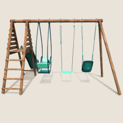 Station de jeux pour enfant avec portique et toboggan - Colza - Vue de dos