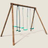 Portique balançoire en bois avec face-à-face et 2 balançoires – Polo - Vue 3/4 droite