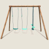 Portique balançoire en bois avec face-à-face et 2 balançoires – Polo - Vue de face
