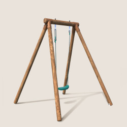 Petit portique balançoire en bois 1 agrès balançoire - Hanna - Vue 3/4 droite