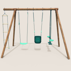 Portique en bois pour enfant 4 agrès - Suzon - Vue de dos