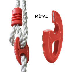 Combiné trapèze et anneaux en plastique pour portique - Soulet - Système de réglage de la hauteur