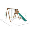 Balançoire en bois 2 agrès avec balançoire bébé et toboggan PRUNE