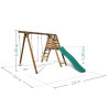 Dimensiones del parque infantil de madera Flower con tobogán