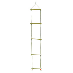 Escalera para pórtico 5 peldaños madera y cuerda (aparato) - Soulet