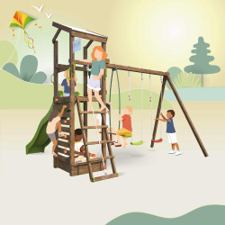 Zona de juegos infantiles con columpios y arenero - HAPPY Swing 150