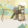 Zona de juegos infantiles con 2 torres, puente y columpios - FUNNY Swing & Bridge 150