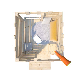 Casita de juegos de madera para niños y adolescentes con muro de escalada - Knight