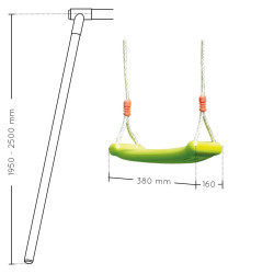 Balançoire en plastique verte (agrès) - Soulet - Dimensions