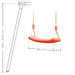 Balançoire en plastique terracotta (agrès) - Soulet - Dimensions