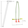 Balançoire vis-à-vis en métal pour portique 2,22m - Soulet - Dimensions