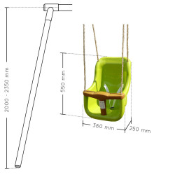 Balançoire en plastique pour bébé - Soulet - Dimensions