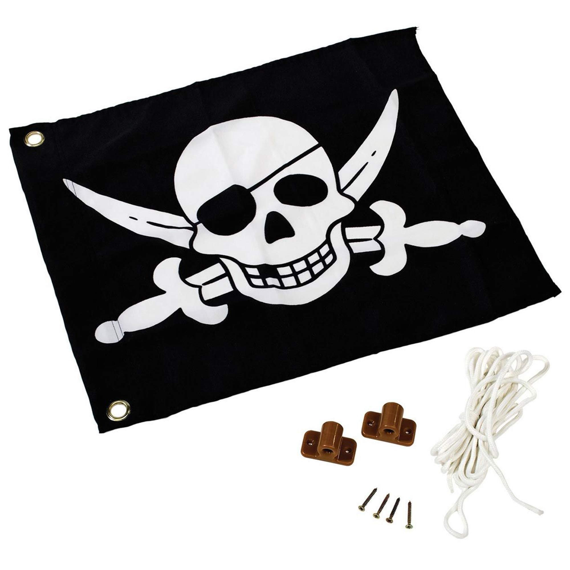 Bandera pirata con sistema de izado para torre de juegos - 550 x 450 mm