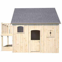 Cabane en bois haute sur pilotis pour enfant - Duplex - Vue de face