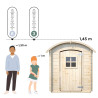 Petite cabane en bois 2 enfants - Patty - Comparatif Taille des utilisateurs / hauteur du produit
