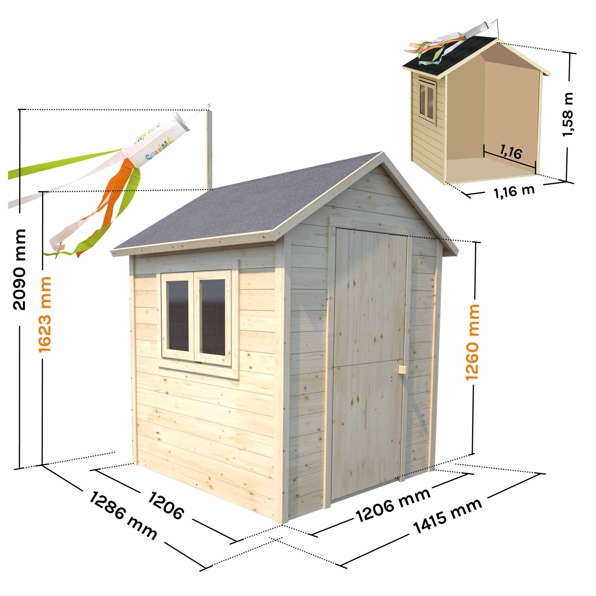 Cabaña infantil de madera para niños Garance