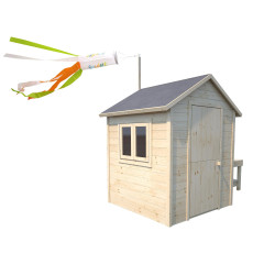 Cabane en bois avec mini-cuisine pour enfants – Jasmine - Vue 3/4 droite