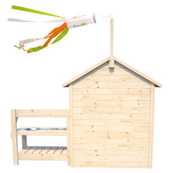 Cabane en bois avec mini-cuisine pour enfants – Jasmine - Vue de dos