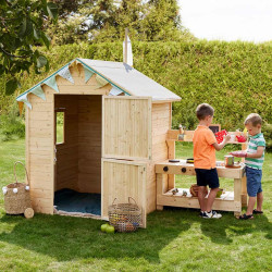 Cabane en bois avec mini-cuisine pour enfants – Jasmine - Usage familial en extérieur