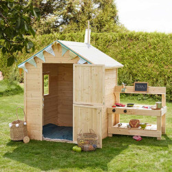 Cabane en bois avec mini-cuisine pour enfants – Jasmine - Usage familial en extérieur