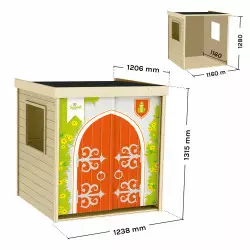 Casita de madera para ni os con cortina Princesse