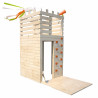 Cabane en bois pour enfants et ado avec mur escalade - Knight - Vue 3/4 droite