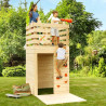 Cabane en bois pour enfants et ado avec mur escalade - Knight - Pour 6 enfants de 3 à 12 ans